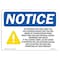 Signmission OSHA Notice Sign, 7" Height, Rigid Plastic, NOTICE In Entering This Pool Sign With Symbol, Landscape OS-NS-P-710-L-15831 - alternate 1